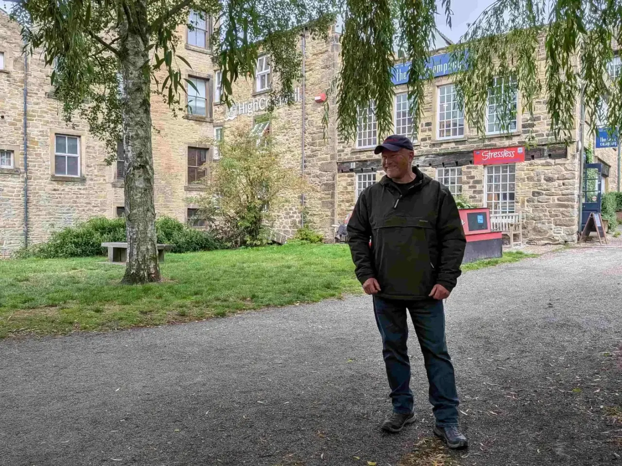 Andy explaining the High Corn Mill to a tour group